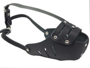 Real Leather Cage Basket Secure Dog Muzzle