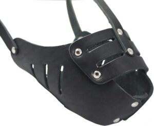 Real Leather Cage Basket Secure Dog Muzzles